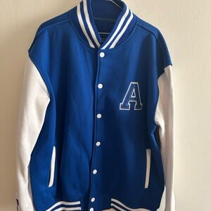 Kids Blue and White Varsity Jacket